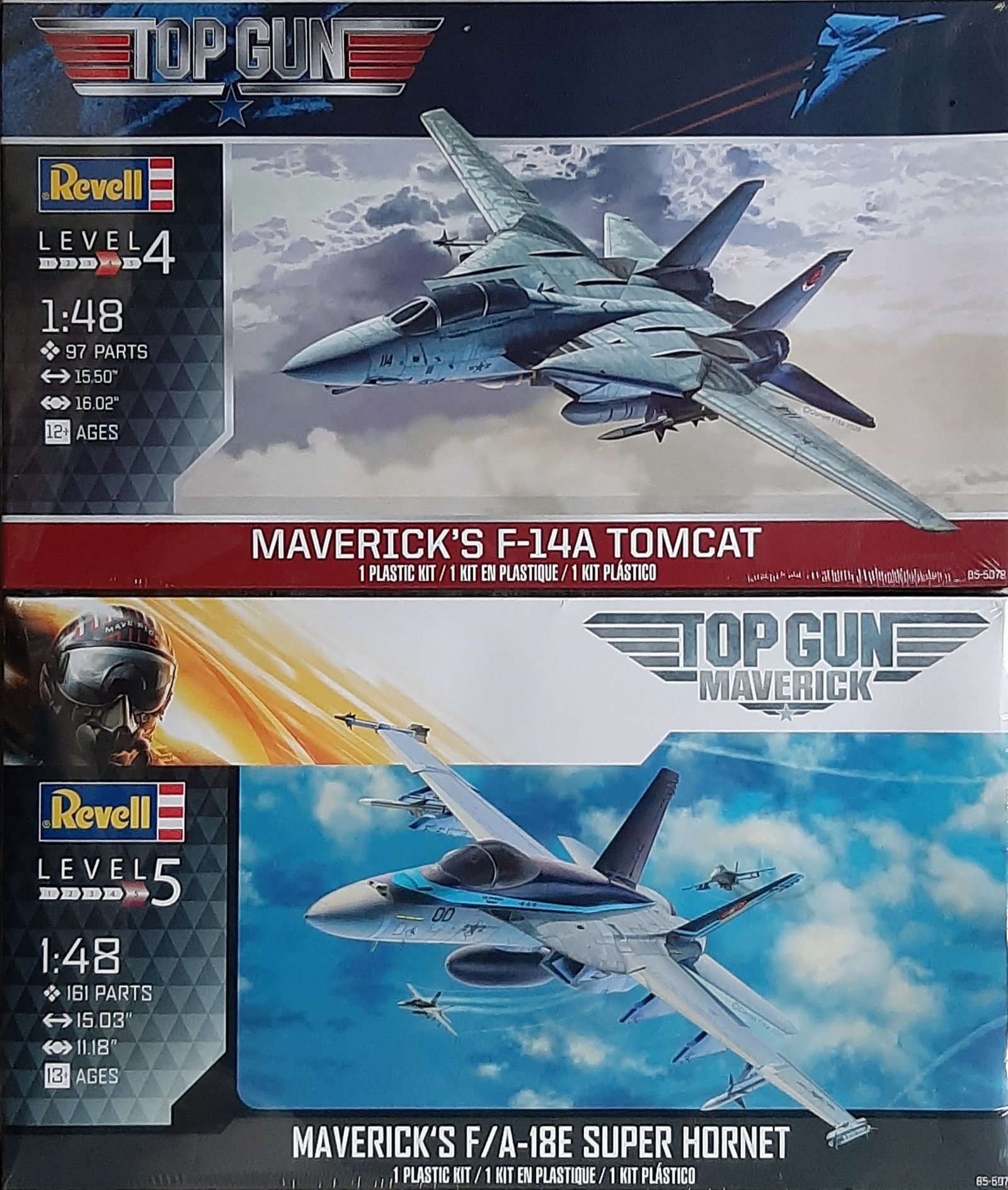 AVIONES A ESCALA 1/48 TOPGUN DE REVELL GERMANY F14 TOMCAT Y F18 SUPER HORNET $80 C/U