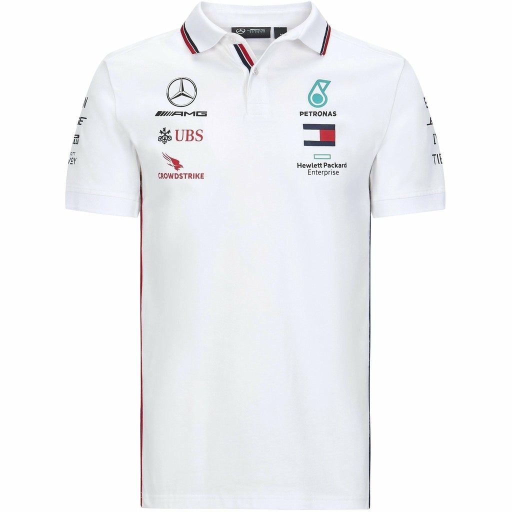 Mercedes Benz AMG Petronas F1 2020 Men's Team Polo WHITE MEDIUM