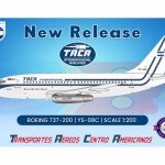 AVION INFLIGHT Taca / Boeing 737-200 / YS-08C / EAV08 / 1:200