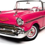 MODELO ESCALA 1:18 Barbie 1957 Chevrolet Bel Air Convertible – Pink – Silver Screen Machines