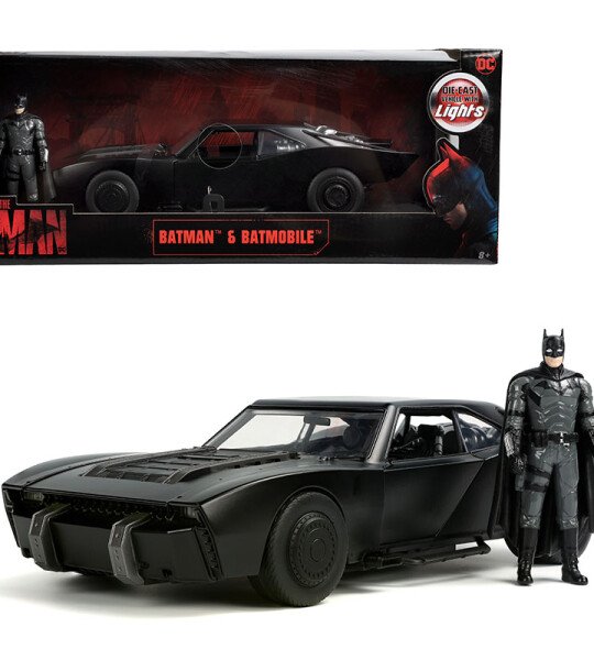 MODELO ESCALA 1:18 Batman Batmobile 2022 With Light & Batman Figure – Hollywood Rides