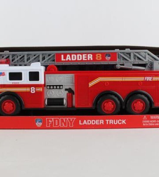 MODELO A ESCALA DE BOMBEROS FDNY LADDER TRUCK W/LIGHTS & SOUND