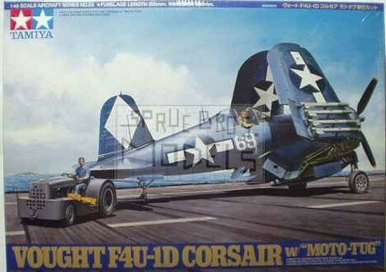 MODELO ESCALA 1/48 Vought F4U-1D Corsair® w/"Moto-Tug" fuerza aerea de El Salvador