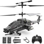 DEERC SQN040 Apache, RC helicopter, grey - HELICOPTERO RADIO CONTROL