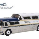 GM Scenicruiser Coach: Greyhound Bus Lines - 50th Anniversary Gold Stripe Livery 1:43 ABS Plastic Bus Model by Iconic Replicas