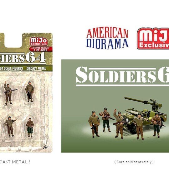MODELOS DIORAMA American Diorama 1:64 Soldier 64 Figure Set – MiJo Exclusives - SOLDADOS METALICOS