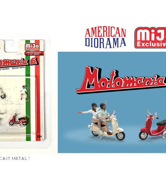 MODELO ESCALA DIORAMA American Diorama 1:64 Moto mania 6 Set – Limited 4,800 Set – MiJo Exclusives - vespa