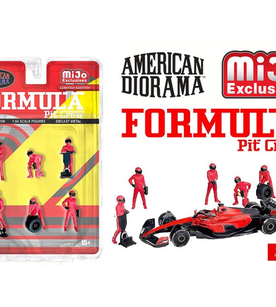 American Diorama 1:64 Figures Formula Pit Crew – Team Red – MiJo Exclusives - figuras metalicas formula 1