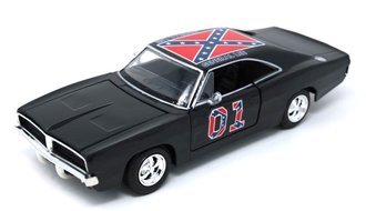 1:24 1969 Dodge Charger R/T "General Lee" (Black w/Red Flag) DUQUES DE HAZZARD COUNTY VERSION ESPECIAL