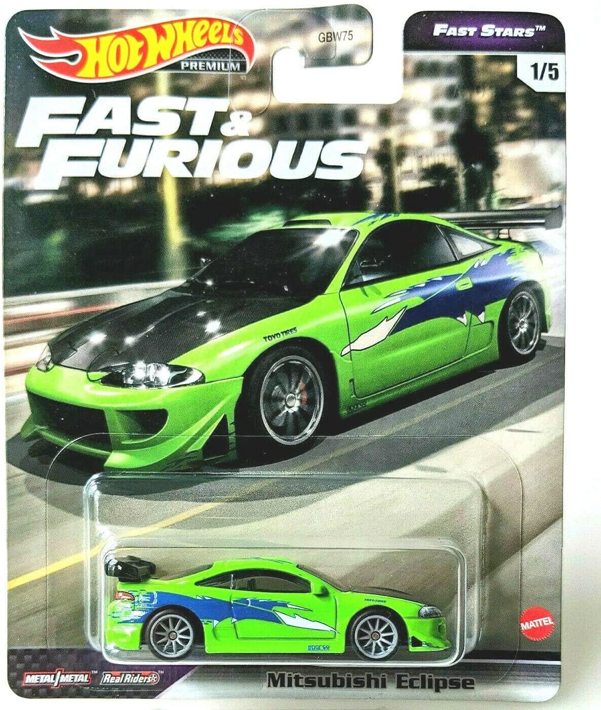 MODELO ESCALA 1/64 HOT WHEELS PREMIUM 1995 Mitsubishi Eclipse - Fast and Furious