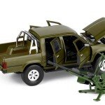 MODELO ESCALA 1/32 Army Green Diecast Toyota Hilux Pickup Truck