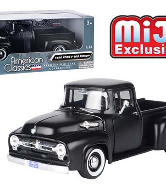 MODELO ESCALA 1:24 W/B - MiJo Exclusives - American Classics - 1956 Ford F-100 Pickup (Matte Black)