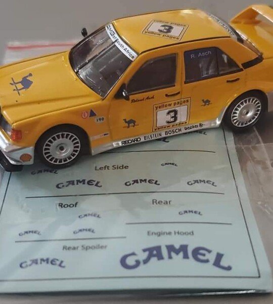 MODELO ESCALA 1/64 Mercedes-Benz 190E 2.5-16 Evolution II #3 - CAMEL