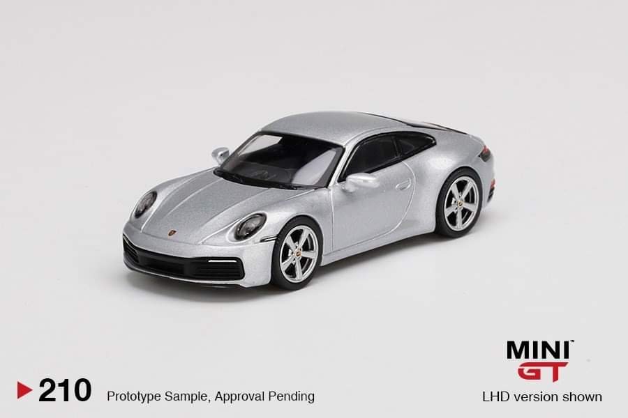 MODELO ESCALA 1/64 PORSCHE 911 (992) CARRERA S GT SILVER METALLIC MINIGT