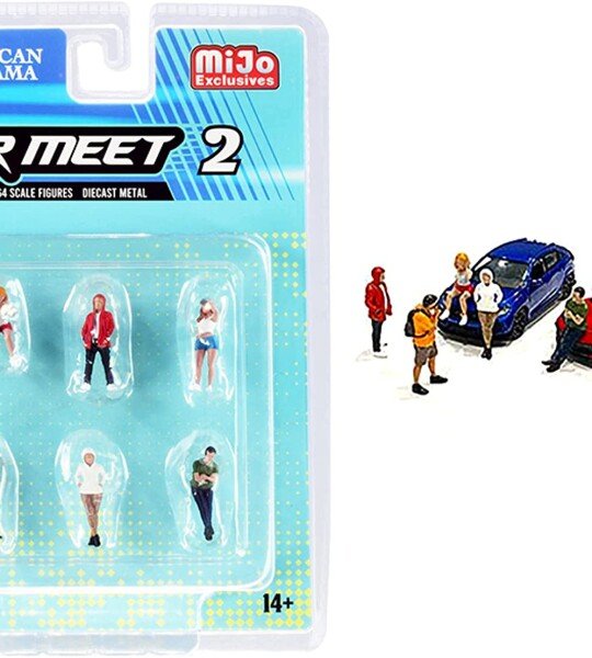 MODELO ESCALA 1/64 Car Meet 2 Figurine 6 pieces Diecast - American Diorama - FIGURAS
