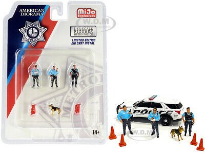 MODELO ESCALA 1/64 "METROPOLITAN POLICE" FIGURES & ACCESSORIES 8 PC SET  AMERICAN DIORAMA - figuras