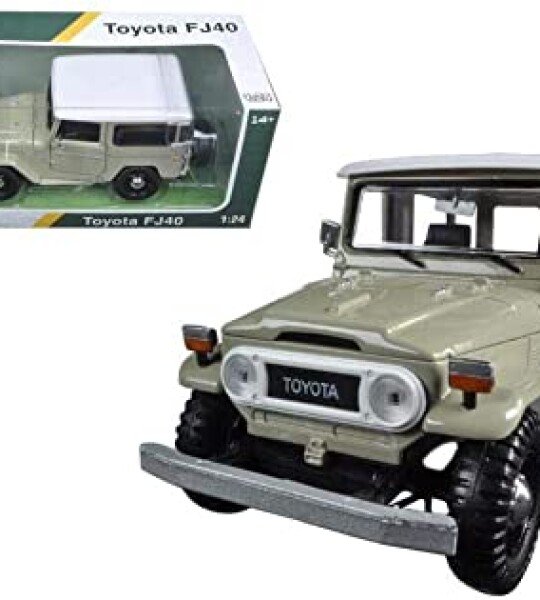 MODELO ESCALA 1:24 Toyota LAND CRUISER FJ40 (BEIGE with white roof) – Platinum Collection