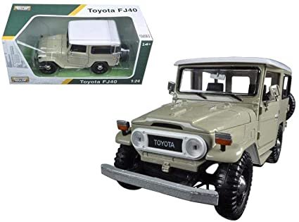 MODELO ESCALA 1:24 Toyota LAND CRUISER FJ40 (BEIGE with white roof) – Platinum Collection