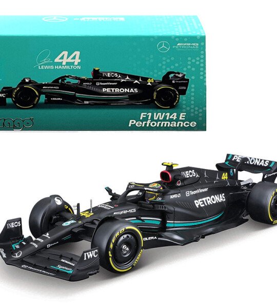 Bburago 1:24 Race F1 Mercedes-AMG W14 E Performance 2023 #44 Lewis Hamilton - FORMULA 1 INCLUYE CAJA ACRILICA