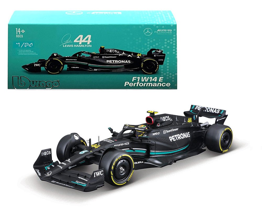 Bburago 1:24 Race F1 Mercedes-AMG W14 E Performance 2023 #44 Lewis Hamilton - FORMULA 1 INCLUYE CAJA ACRILICA