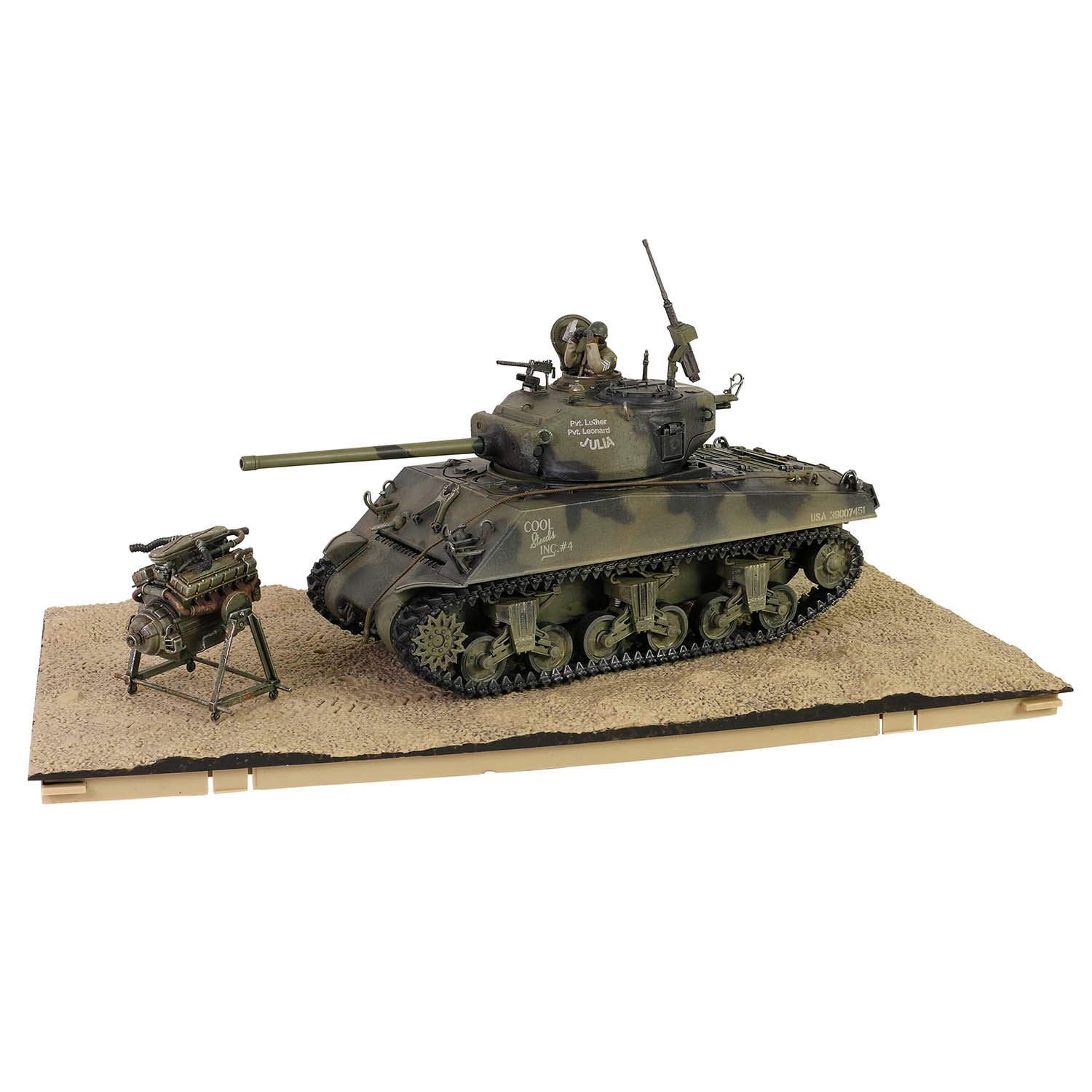 TANQUE ESCALA 1/32 Sherman M4A3 (76), VVSS "Black Panthers", 761st Tank Battalion, Task Force Rhine, Germany 1945 FORCES