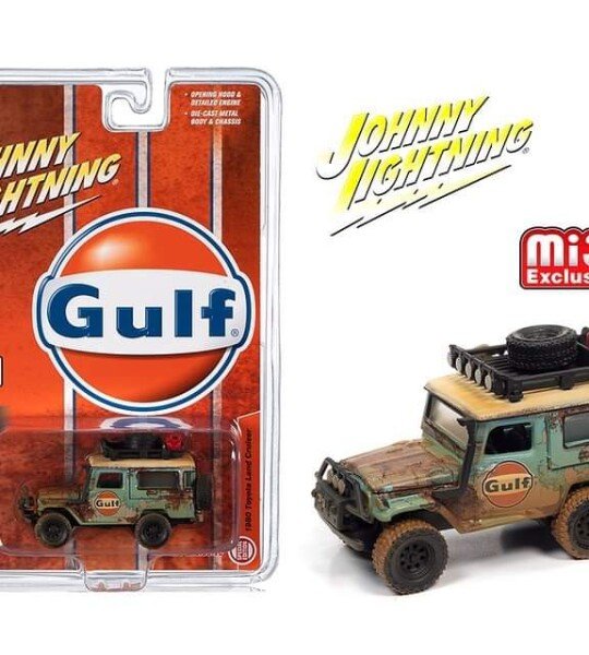 MODELO ESCALA 1:64 Mijo Exclusives Toyota FJ40 Cruiser GULF 1980 Weathered