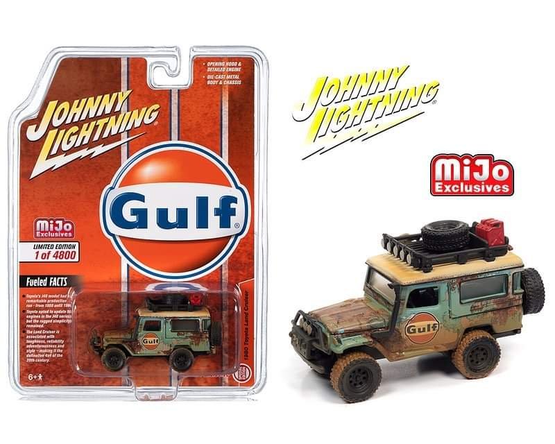 MODELO ESCALA 1:64 Mijo Exclusives Toyota FJ40 Cruiser GULF 1980 Weathered