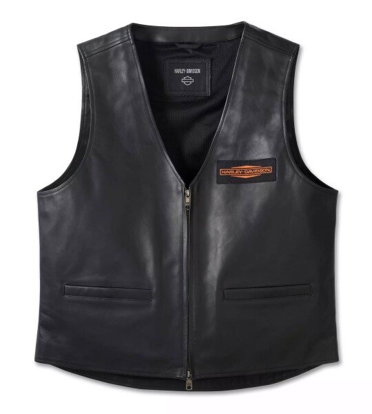 Harley-Davidson Leather Vest City Limits black - chaleco de cuero legitimo