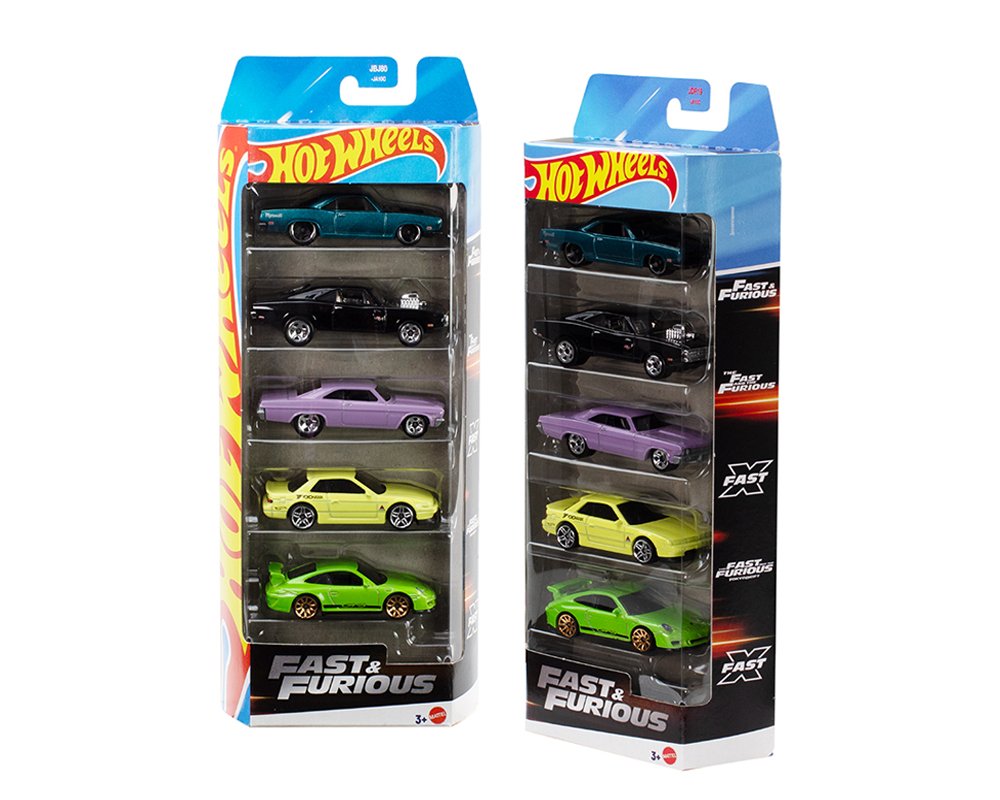 Hot Wheels 1:64 Basic 5 Pack Cars Set Fast & Furious - SET BASICO 2025