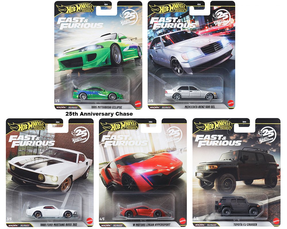 Hot Wheels 1:64 Fast & Furious 25Th Anniversary Premium 2026 - rapido y furioso