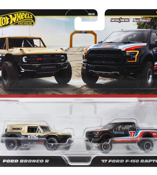 Hot Wheels 1:64 Car Culture Premium 2 pack Ford Bronco R & Ford F-150 Raptor