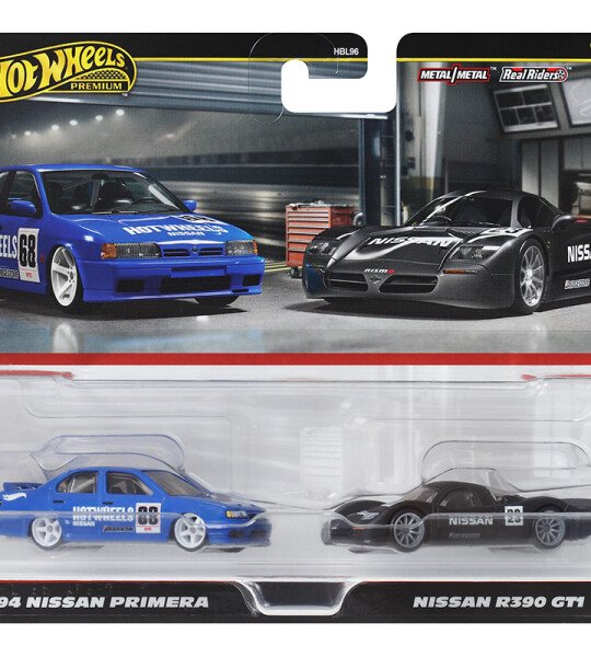 Hot Wheels 1:64 Car Culture Premium 2-Car Set ’94 Nissan Primera & Nissan R390 GT1