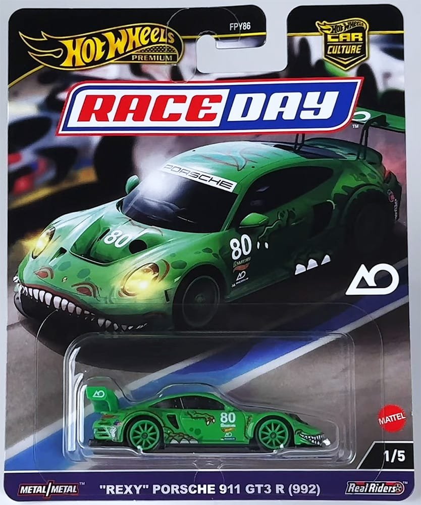 Hot Wheels 1:64 car Culture 2024 D case “Race Day” "Rexy" Porsche 911 GT3 R (992) - New Casting