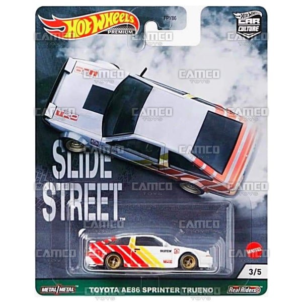 MODELO ESCALA 1/64 Hot Wheels Car Culture 2021 ” SLIDE STREET ” Toyota AE86 Sprinter Trueno TRD PRECIOS ESPECIALES