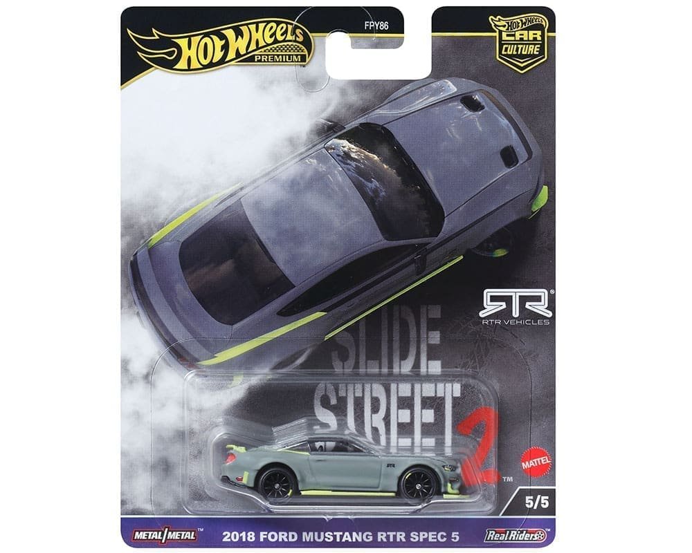 Hot Wheels 1:64 Car Culture Premium – 2018 Ford Mustang RTR Spec 5 – Slide Street - PRECIOS ESPECIALES