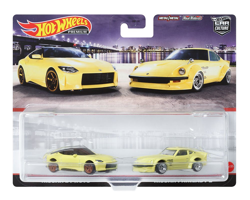 Hot Wheels 1:64 Car Culture 2 Pack Nissan Z Proto & Nissan Fairlady Z - 2 PREMIUM CARS en blister