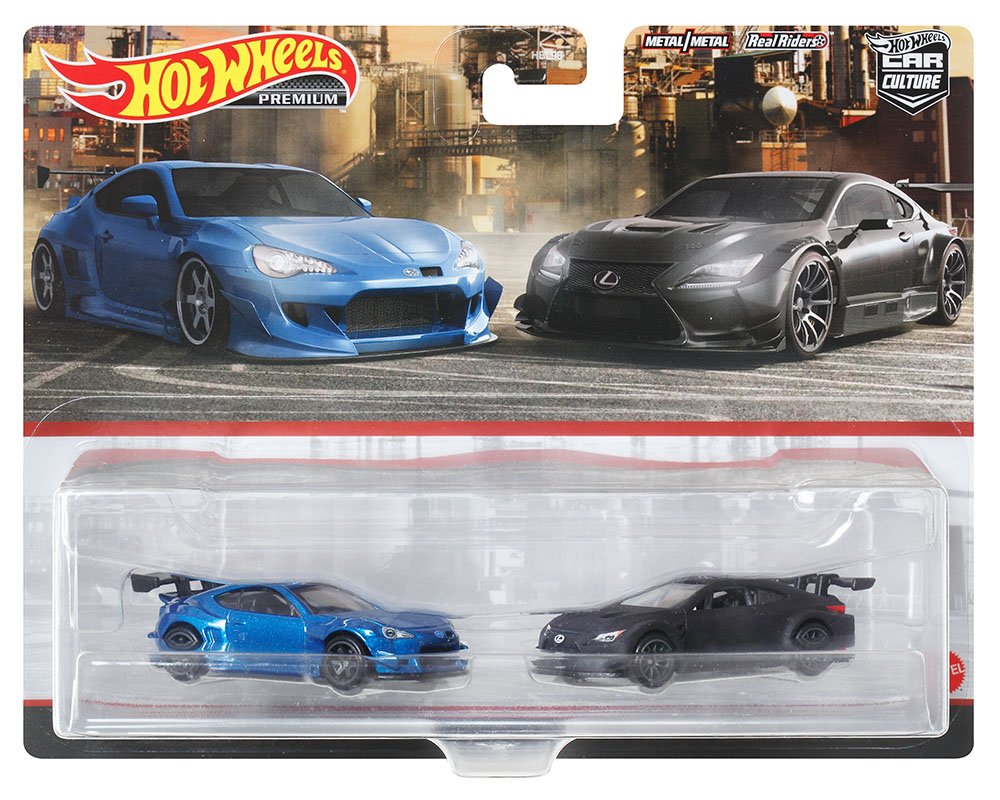 Hot Wheels 1:64 Car Culture 2-Pack Pandem Subaru BRZ & Lexus RCF GT3 - 2 cars PREMIUM EN BLISTER