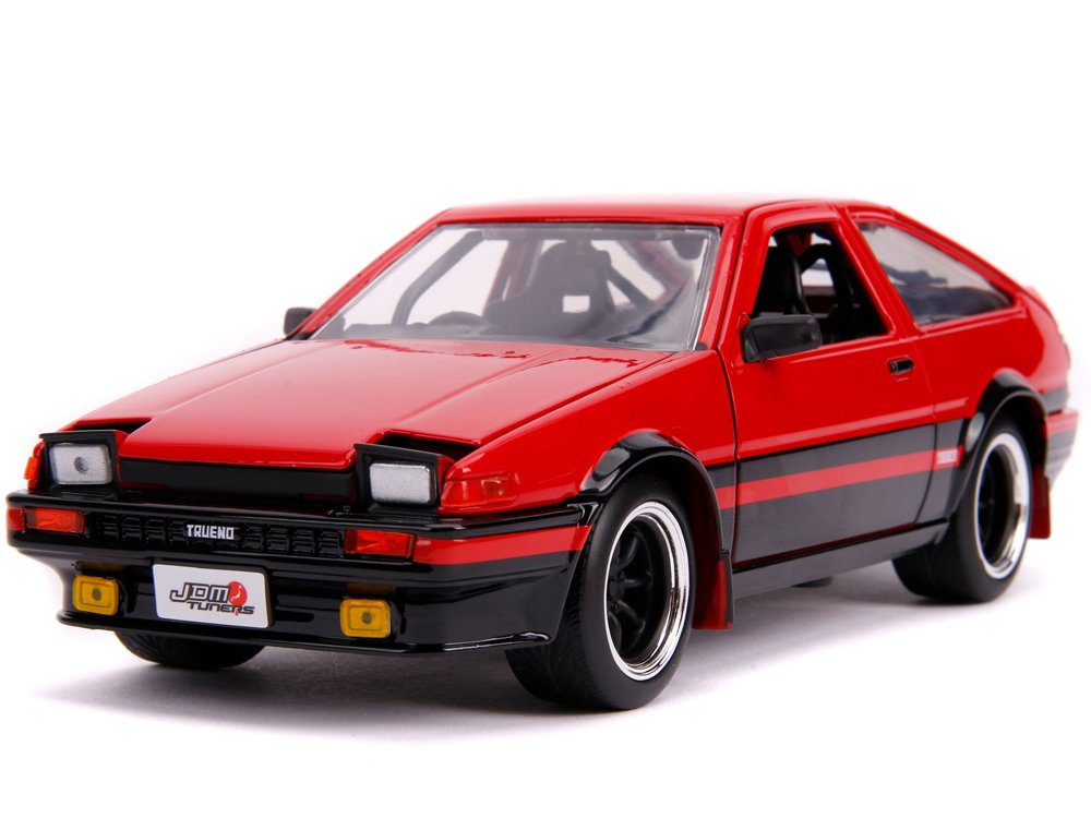 MODELO ESCALA 1/24 JDM Tunders 1986 Toyota Trueno AE 86 Red Black