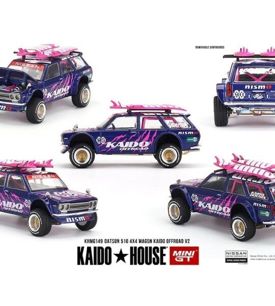 Kaido House x Mini GT 1:64 Datsun 510 4×4 Wagon Kaido Offroad V2 – Purple