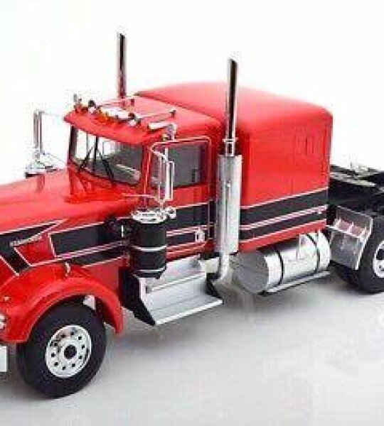 MODELO ESCALA 1/18 Kenworth W900 truck RED / BLACK Road Kings -CABEZAL