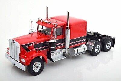 MODELO ESCALA 1/18 Kenworth W900 truck RED / BLACK Road Kings -CABEZAL