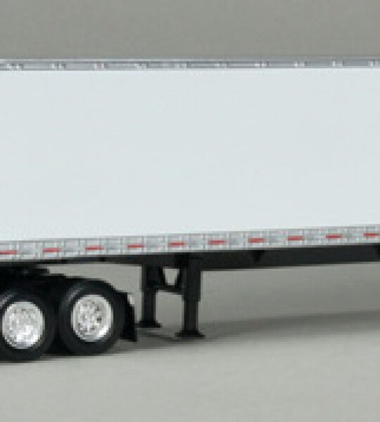 MODELO ESCALA 1/64 Kenworth T660 Tractor Trailer with Sleeper Cab and Double Rear Doors in Blank White