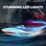 DEERC HJ812 High Speed Remote Control Boat, Shark Painting - LANCHA RADIO CONTROL