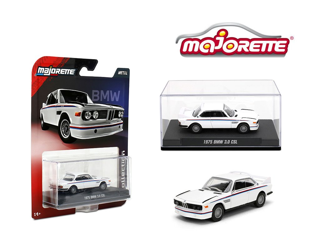 Majorette 1:64 Collector Series Wave 2 2025 – 1975 BMW 3.0 CSL – White Solid Pack