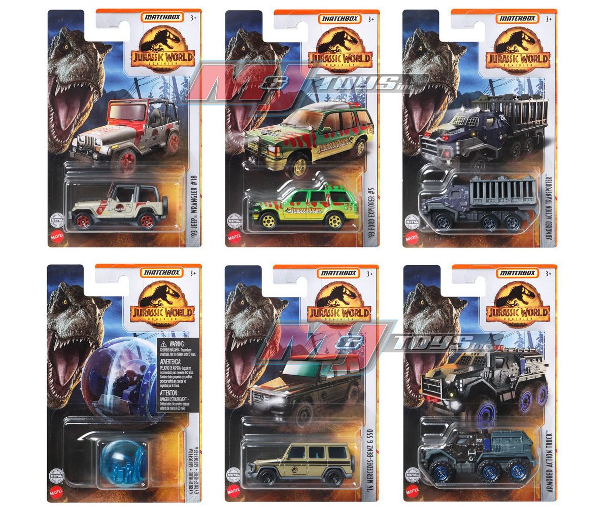 MODELOS A ESCALA  1:64 Jurassic World Vehicles 2022 (mundo jurasico)
