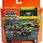 DIORAMA Matchbox 1:64 Action Drivers Assortment Bus Station With City Bus & Pizza Hut