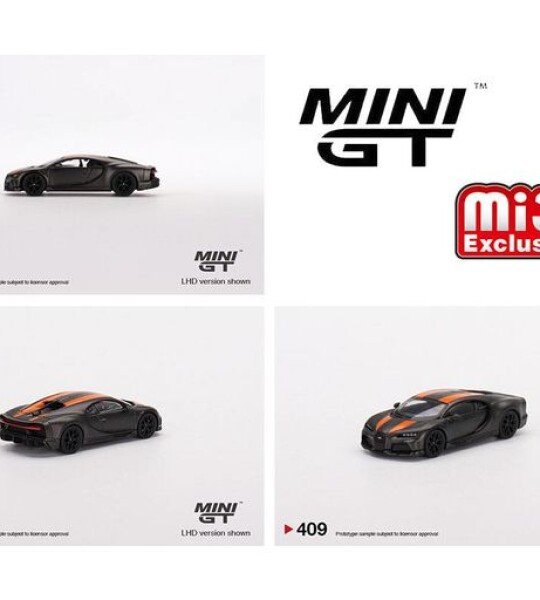 MODELO ESCALA 1/64 Mini GT Bugatti Chiron Super Sport 300+World Record 304.773 mph Limited Edition – Mijo Exclusive US
