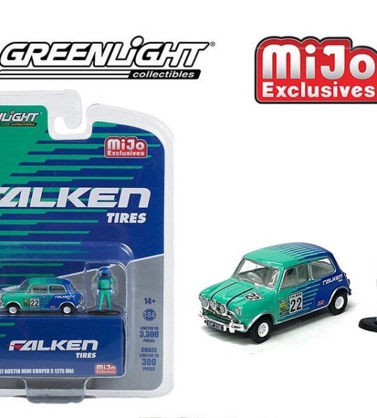 MODELO A ESCALA 1:64 1967 Austin Mini Cooper S 1275 MKI Falken Tire With Driver