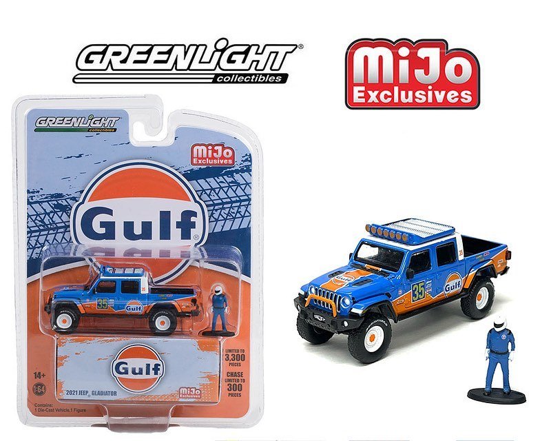 MODELO ESCALA 1:64 2021 Jeep Gladiator GULF With Driver