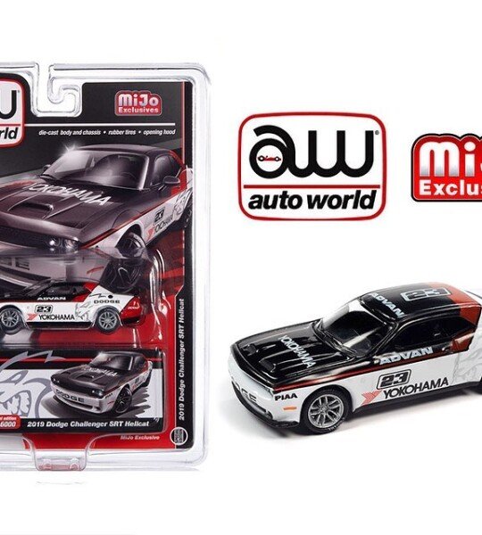 MODELO ESCALA 1:64 2019 Dodge Challenger SRT Hellcat (White) Advan Yokohama – MiJo Exclusives